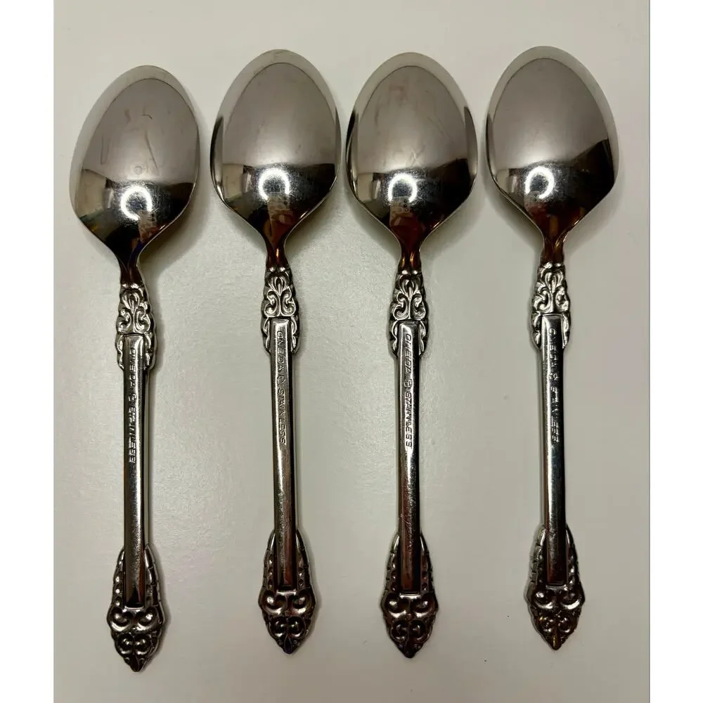 Oneida Heirloom Rembrandt Teaspoons 6” Stainless Vintage Set of 4